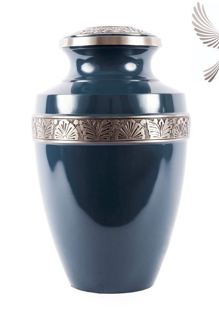 Ocean Blue Brass Urn